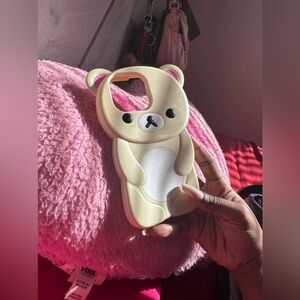 Yellow Korilakkuma bear iphone case 14/15 pro max